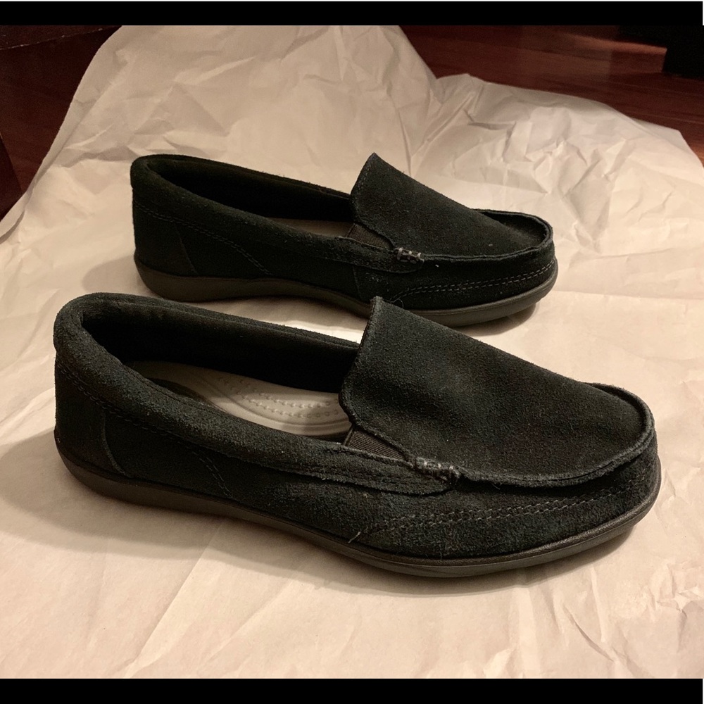 Crocs Walu II Suede Slip On Shoes Black 7